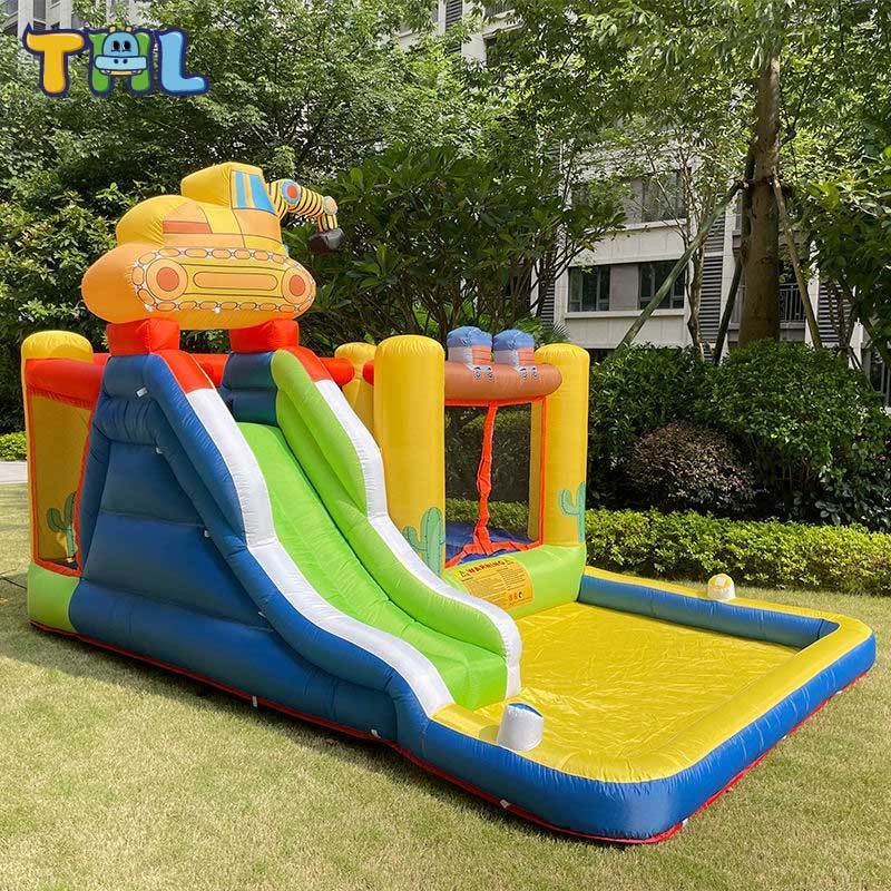 Customizable PVC Commercial Inflatable Digger Monster Truck Bounce House Combo Bouncing Castle And Slide