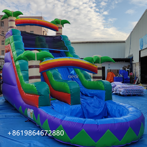 Well popular inflatable water slide for kids water inflatable slide lake inflatable water slides