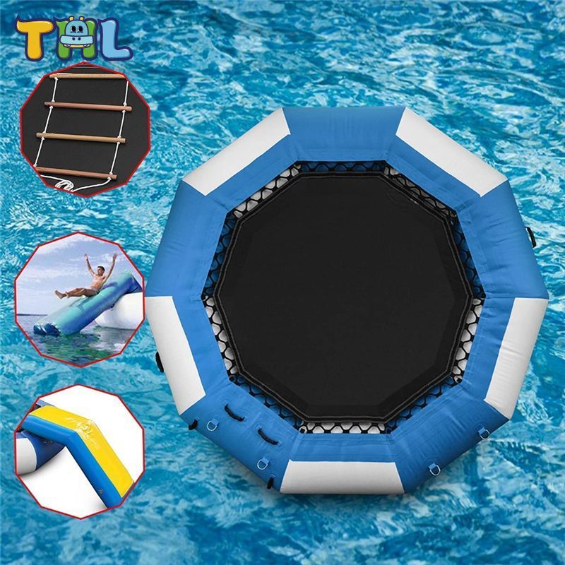 Wholesale island water floating bed outdoor jumping toys inflatable sungear water trampoline