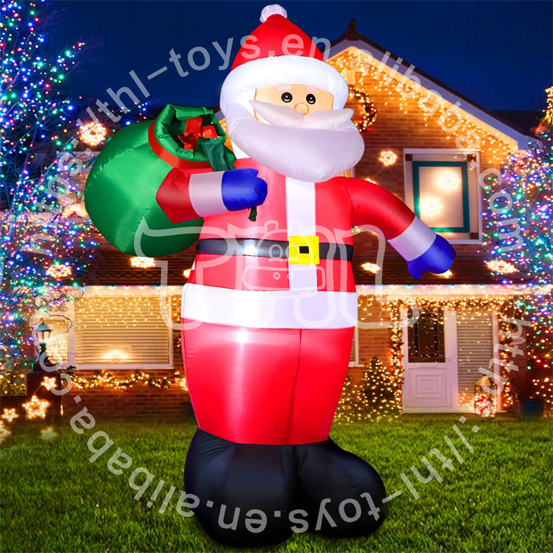 giant inflatable Christmas Santa Claus decoration yard Santa Claus inflatable with gift bag for decoration