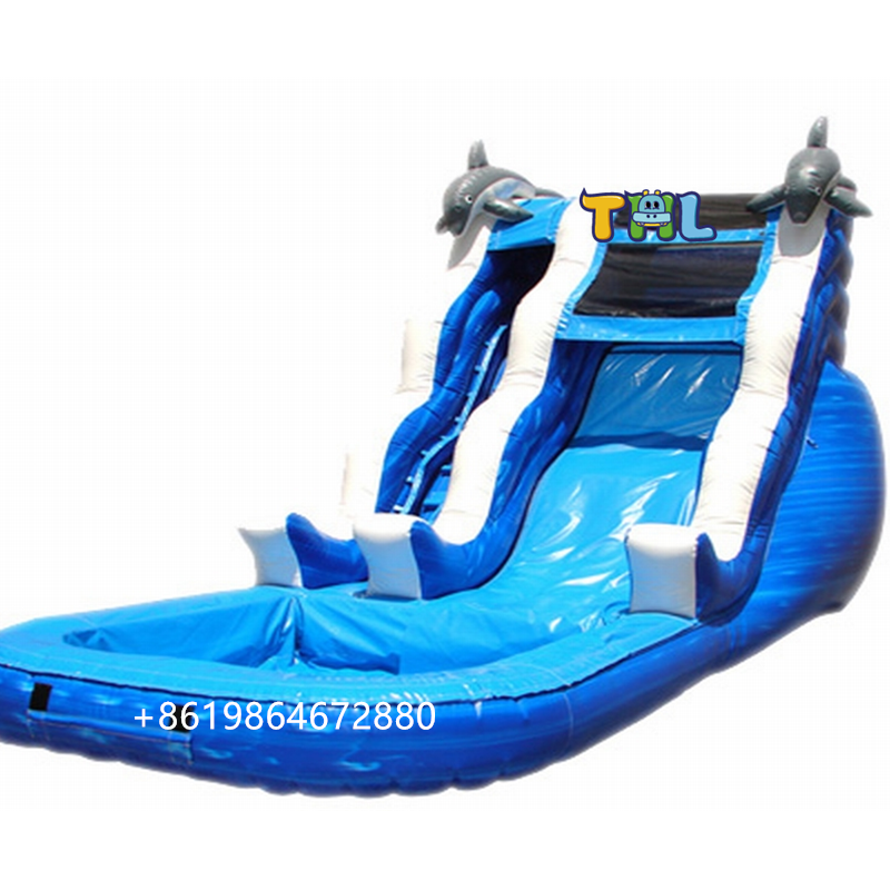 New style blue used inflatable water slide for sale inflatable pool slide inflatable swimming pool slide for sale