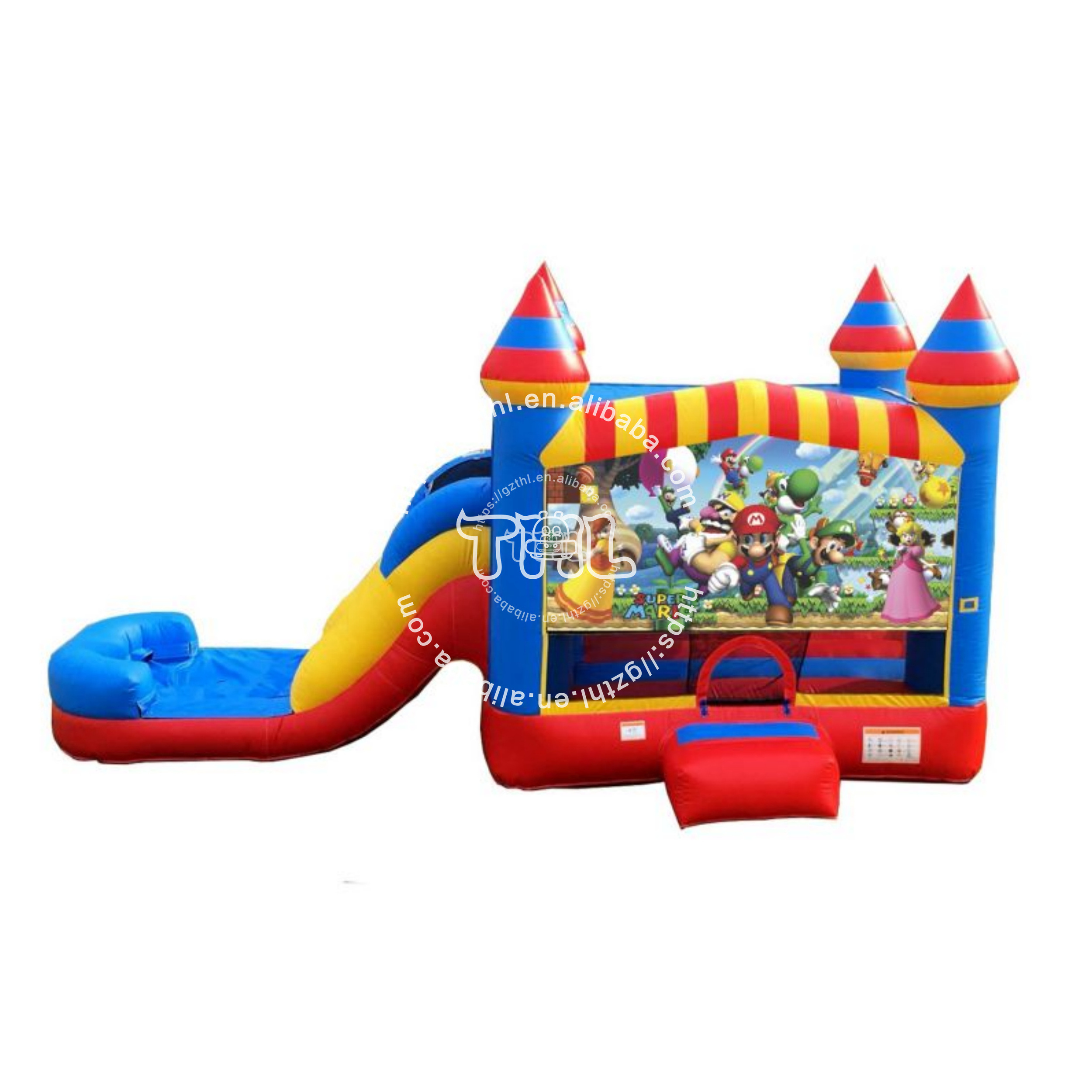 Customizable banners custom characters super mario inflatable bounce house bounce house comercial