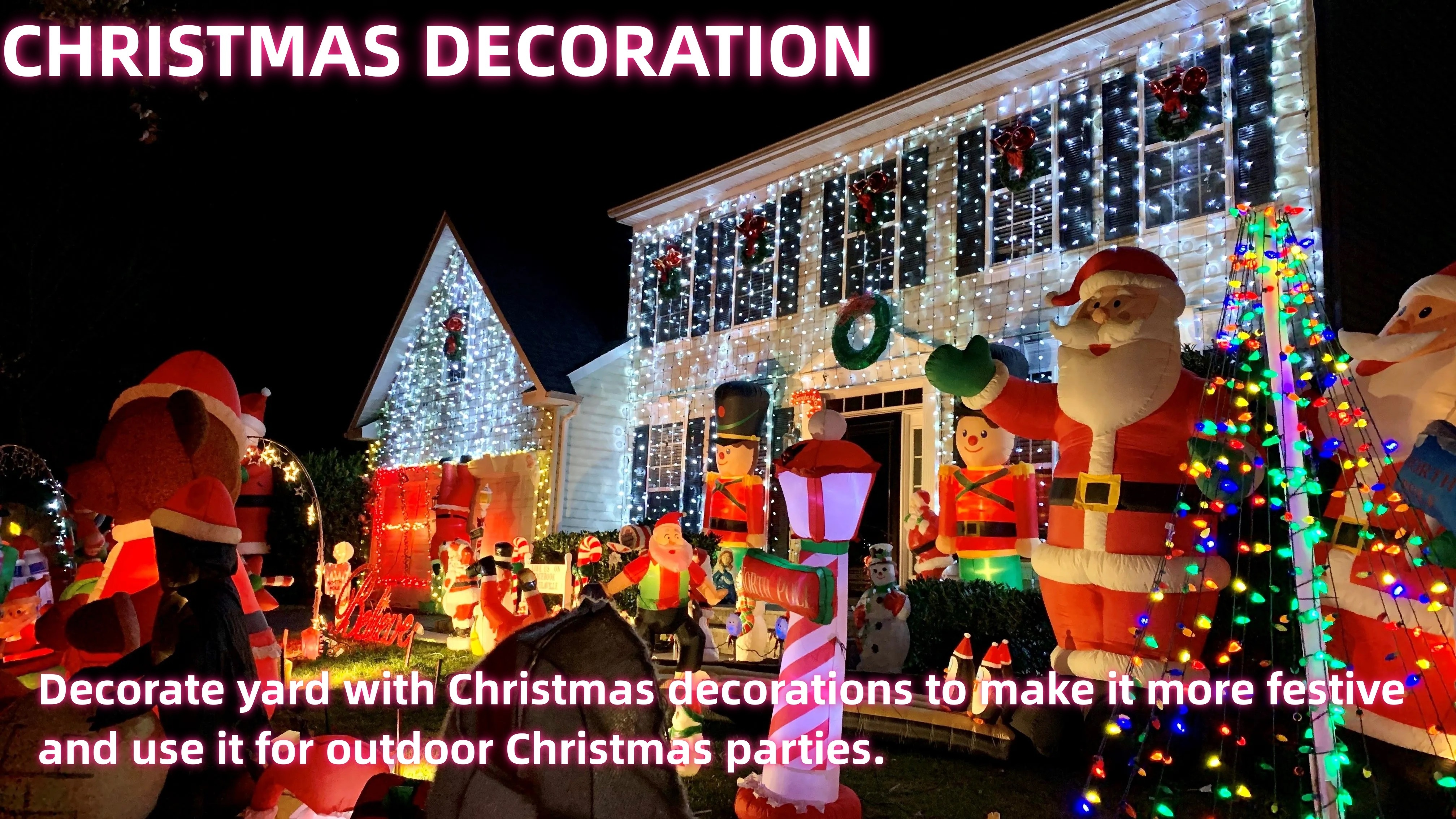 giant inflatable Christmas Santa Claus decoration yard Santa Claus inflatable with gift bag for decoration