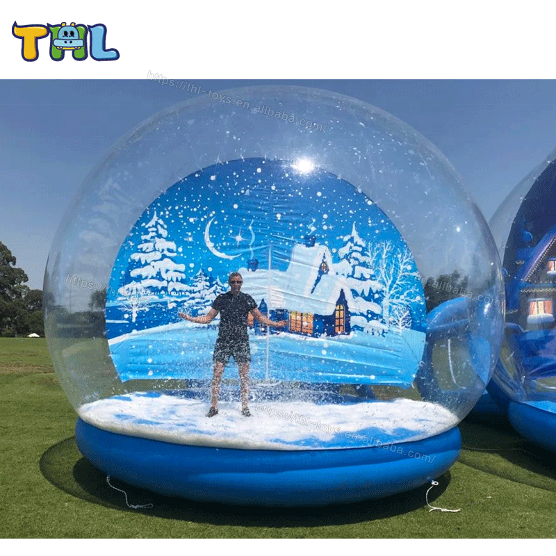 Top Quality Inflatable Human Snowball Giant Photo Booth Tent Transparent Inflatable Snow Globe