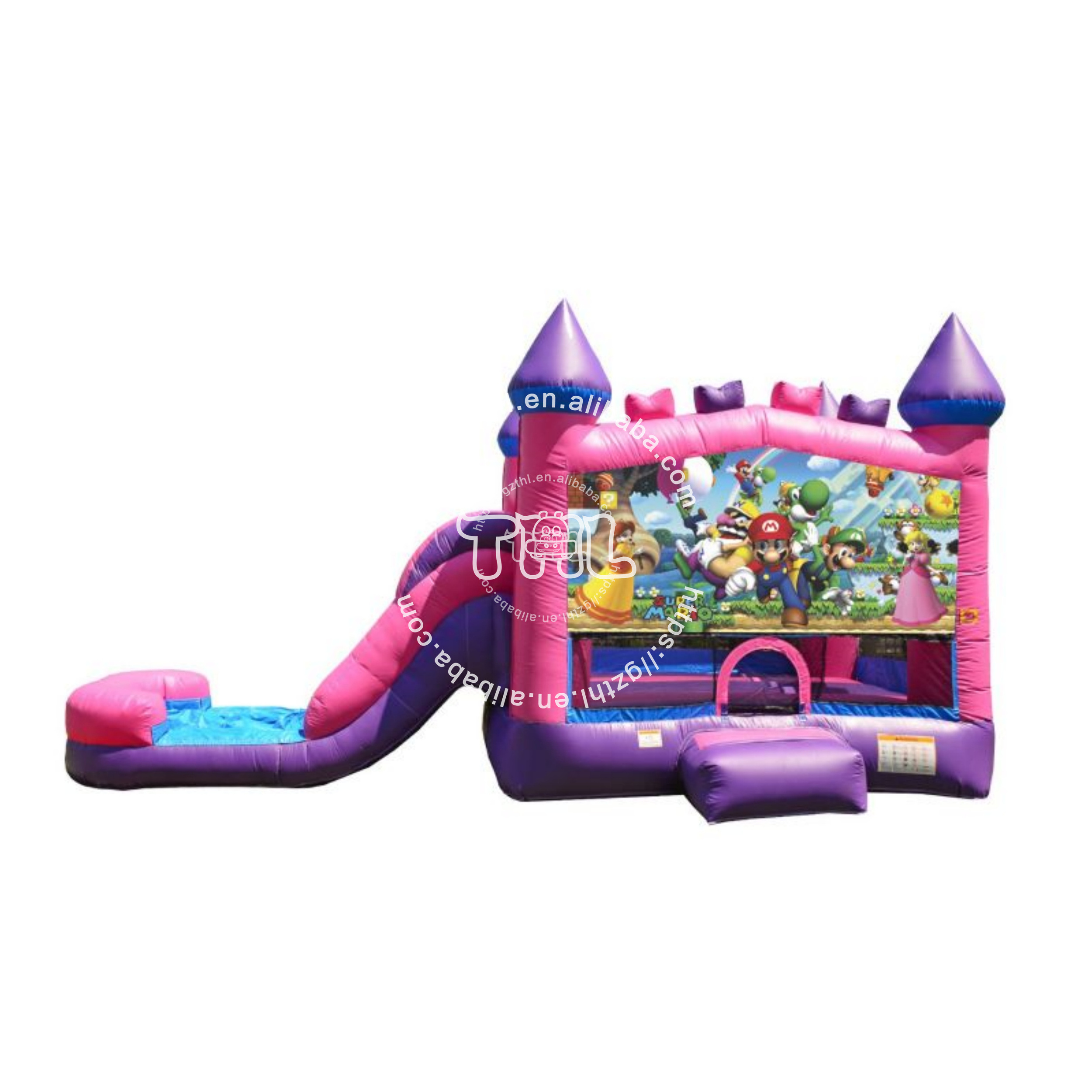 Customizable banners custom characters super mario inflatable bounce house bounce house comercial