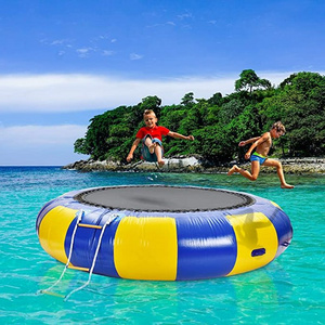 Popular Water Park Inflatable Floating Water Trampoline With Slide for Amusement Park