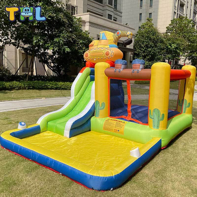 Customizable PVC Commercial Inflatable Digger Monster Truck Bounce House Combo Bouncing Castle And Slide