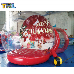 Giant snowglobe Photo Booth Tent Red Inflatable Human Snowball for Christmas