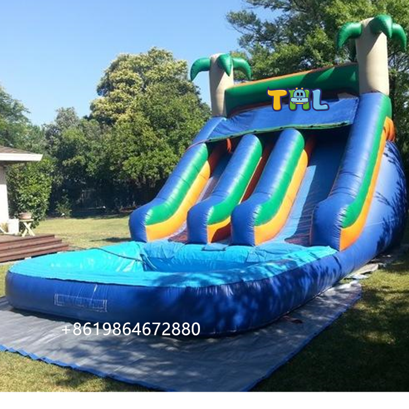 New style blue used inflatable water slide for sale inflatable pool slide inflatable swimming pool slide for sale