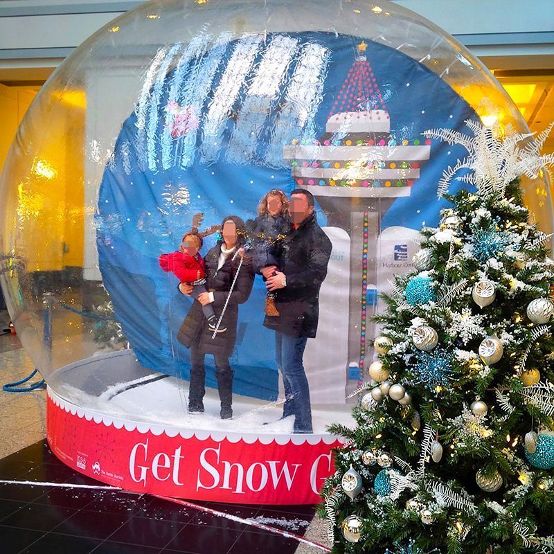 Transparent giant inflatable snow globe advertising bubble ball Christmas decoration custom inflatable snow ball