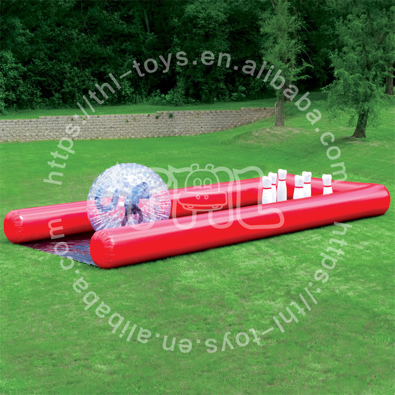 hot selling popular outdoor sports games inflatable bowling sets with bowl for adults kids bowling alley game set