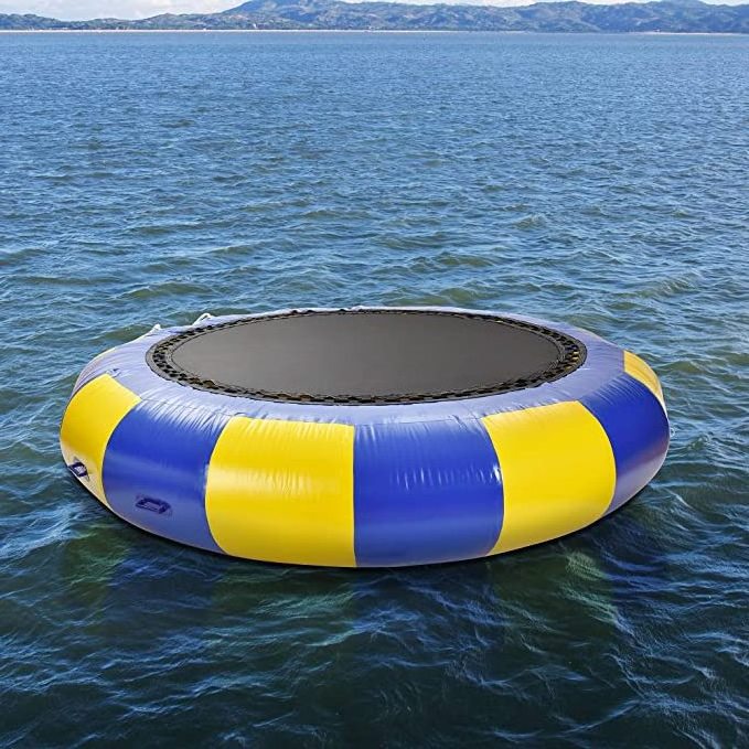 Popular Water Park Inflatable Floating Water Trampoline With Slide for Amusement Park