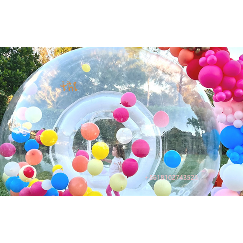 Popular bubble tent bubble house balloons  hire inflatable transparent bubble tent with balloons for outdoor show