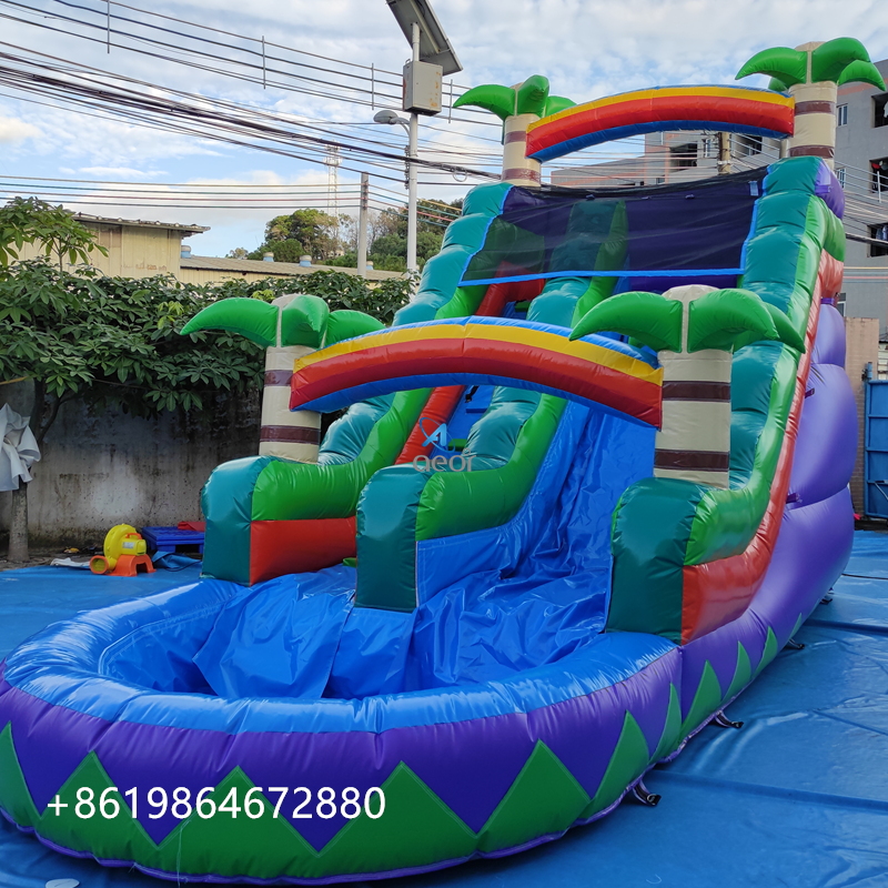 Well popular inflatable water slide for kids water inflatable slide lake inflatable water slides