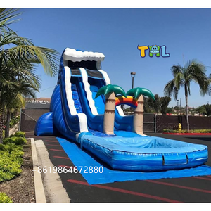 New style blue used inflatable water slide for sale inflatable pool slide inflatable swimming pool slide for sale