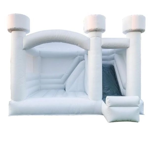 Adults all white wedding bounce house with EN14960 certified for wedding parties from China inflatable factory