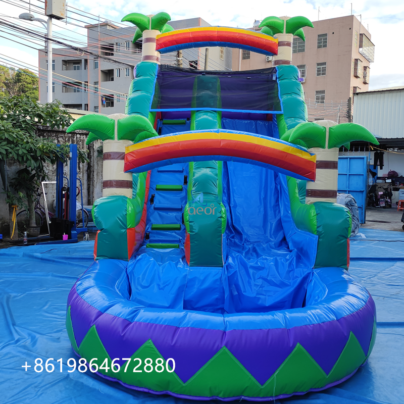 Well popular inflatable water slide for kids water inflatable slide lake inflatable water slides