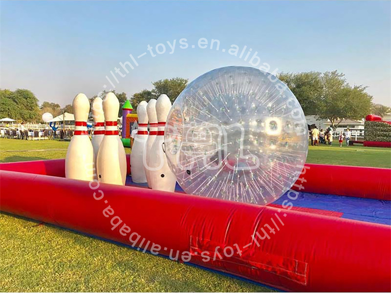 hot selling popular outdoor sports games inflatable bowling sets with bowl for adults kids bowling alley game set