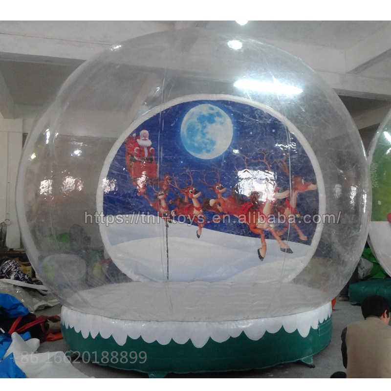 Giant snowglobe Photo Booth Tent Red Inflatable Human Snowball for Christmas