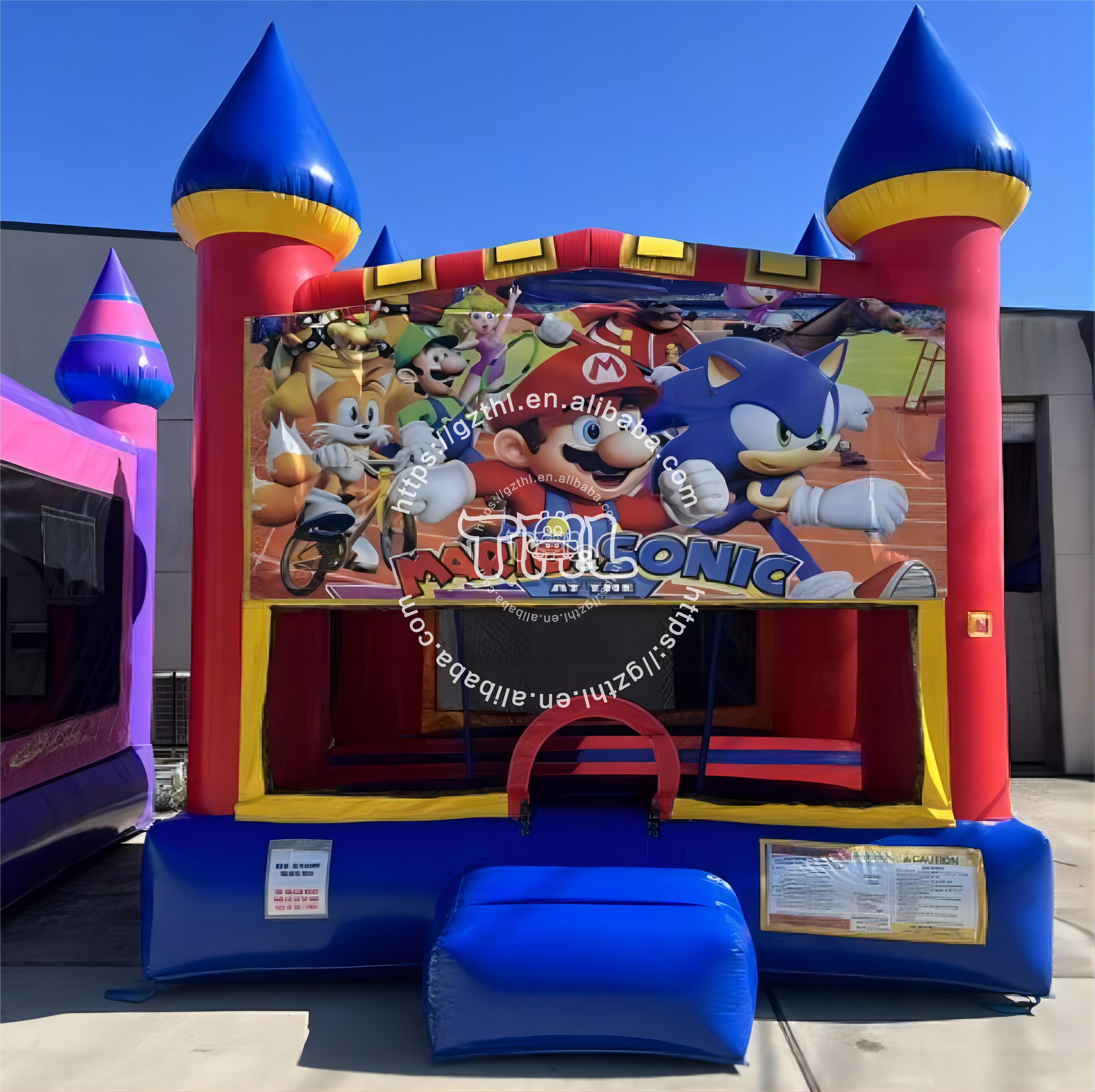 Customizable banners custom characters super mario inflatable bounce house bounce house comercial