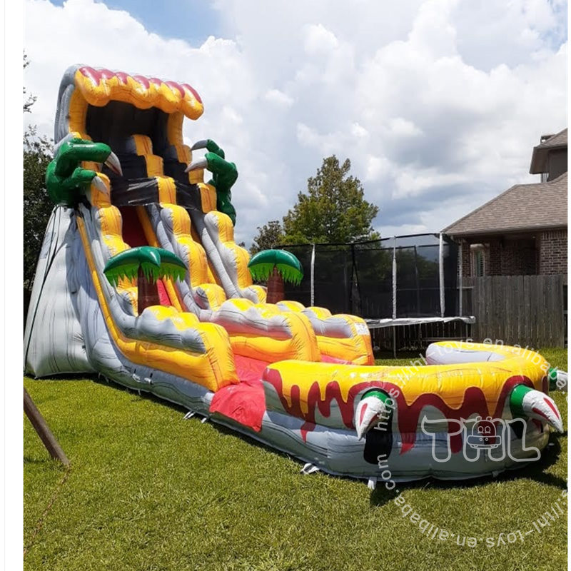 Commercial grade tobogan inflable bouncy castle tropical water slide bounce house inflatable waterslide