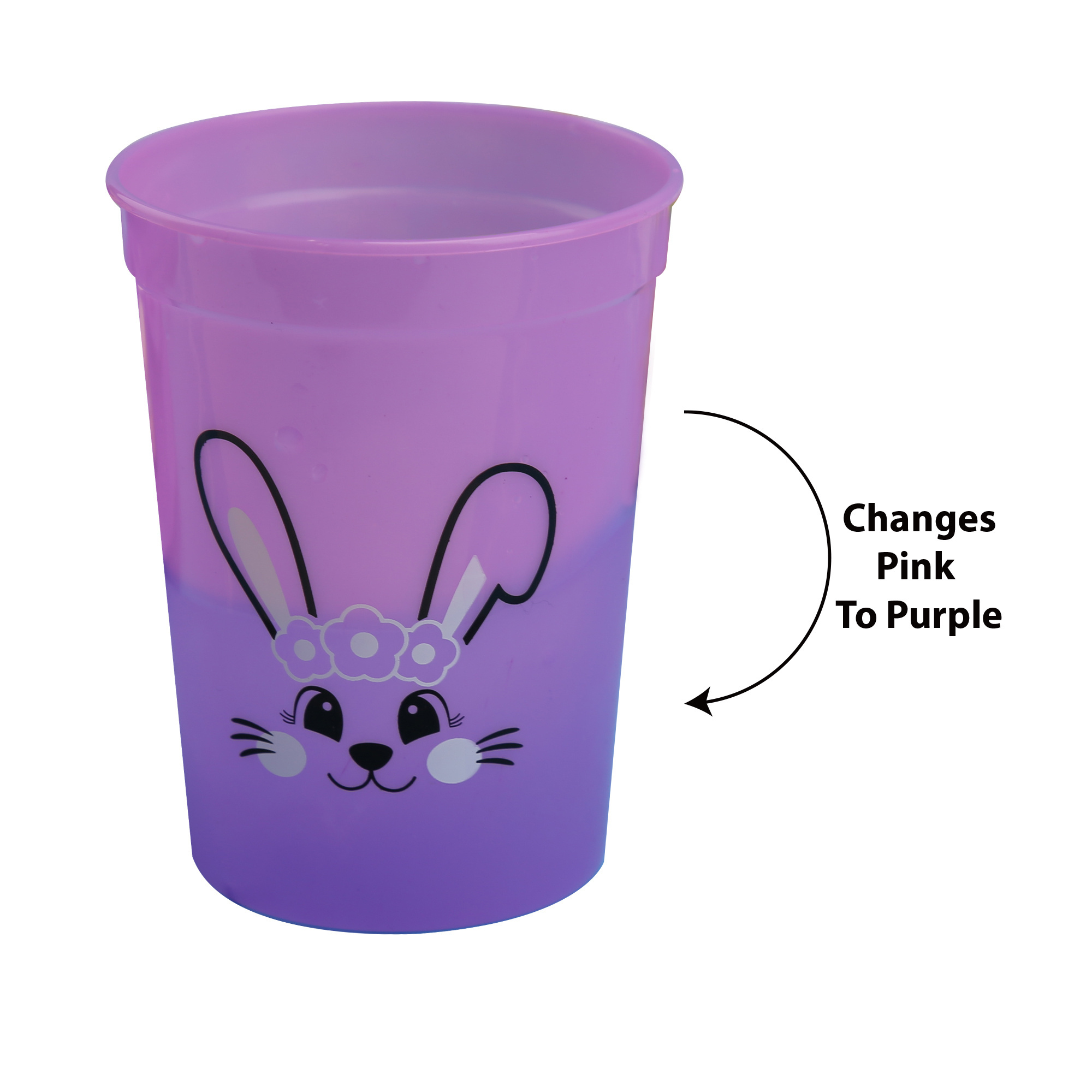 Hot Sales Easter Bunny 13oz 380ML  Reusable custom tumbler plastic color changing cups 2pk