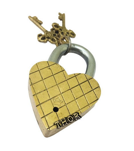 Heart Shape Padlock with 2 Keys Combination Locks for Gates Toolbox  Fully Functional Brass key Lock Luggage and Home Door