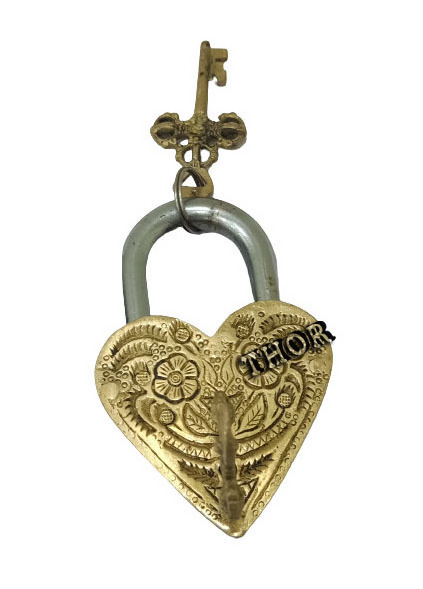 Heart Shape Padlock with 2 Keys Combination Locks for Gates Toolbox  Fully Functional Brass key Lock Luggage and Home Door