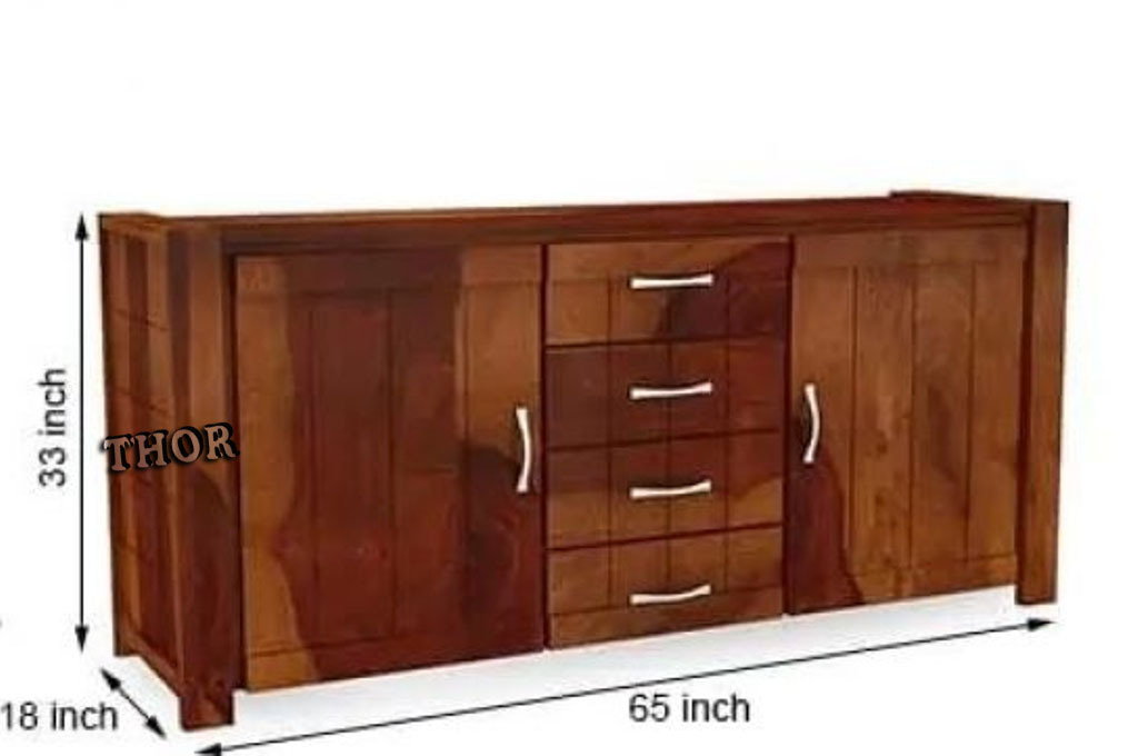 furniture Brown Cabinet Retro Wooden Sideboard Side Cabinet for Living Room Bedroom Hallway Kitchen