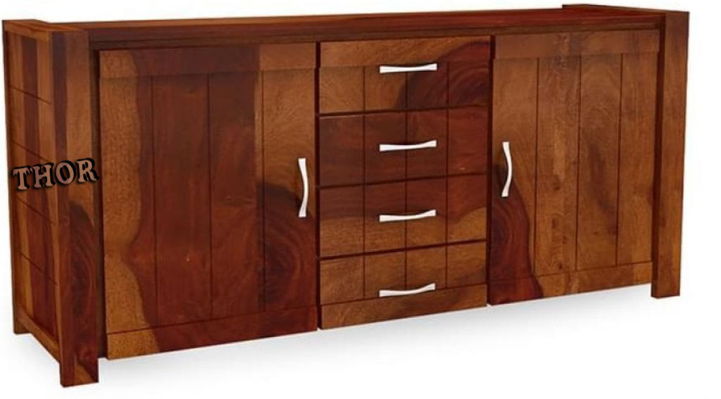 furniture Brown Cabinet Retro Wooden Sideboard Side Cabinet for Living Room Bedroom Hallway Kitchen