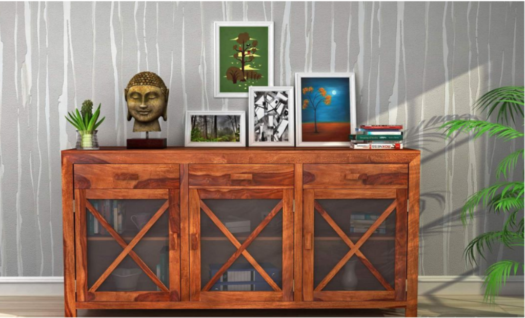 wooden furniture cabinet 3 Door  Kerry Modern and Contemporary 3 Drawers Dark Home Decor cabinet