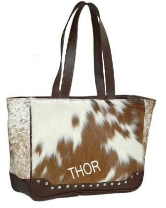 Handbag in brown white cowhide hair bag with Buff Leather purse for Women Hobo Bag Everyday work bag