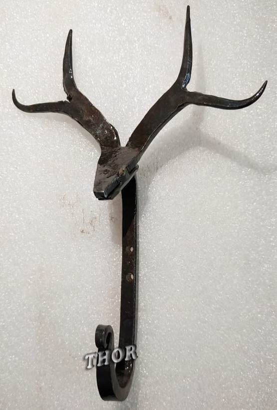 Designer Deer Hooks Wall Mounted Farmhouse Matte Black Polished Cast Iron Hat Hanger Hooks Bathroom Home Decor