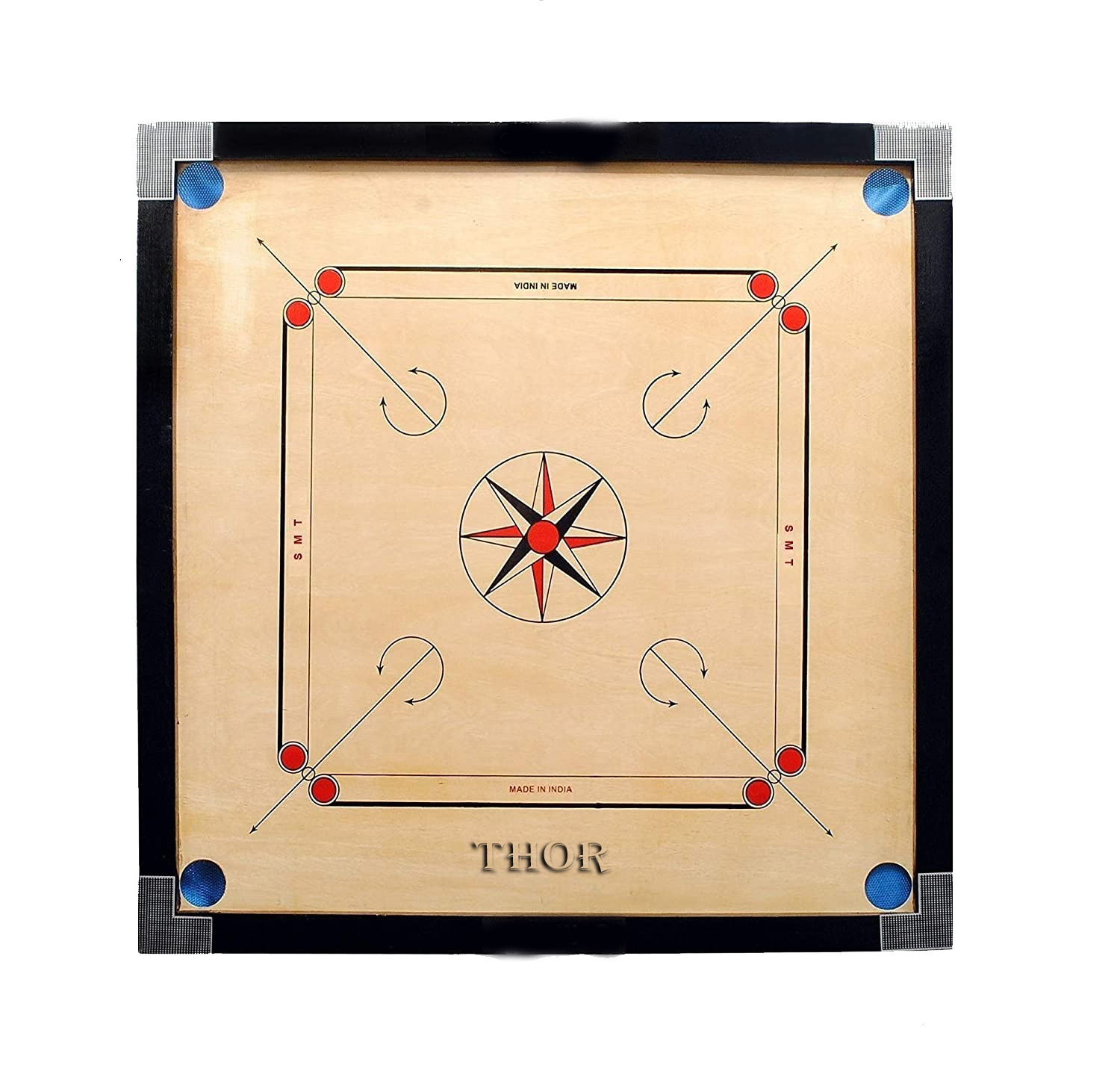 Carrom Board Black Wood for Tournament with Coins Striker High Quality 32 X 32