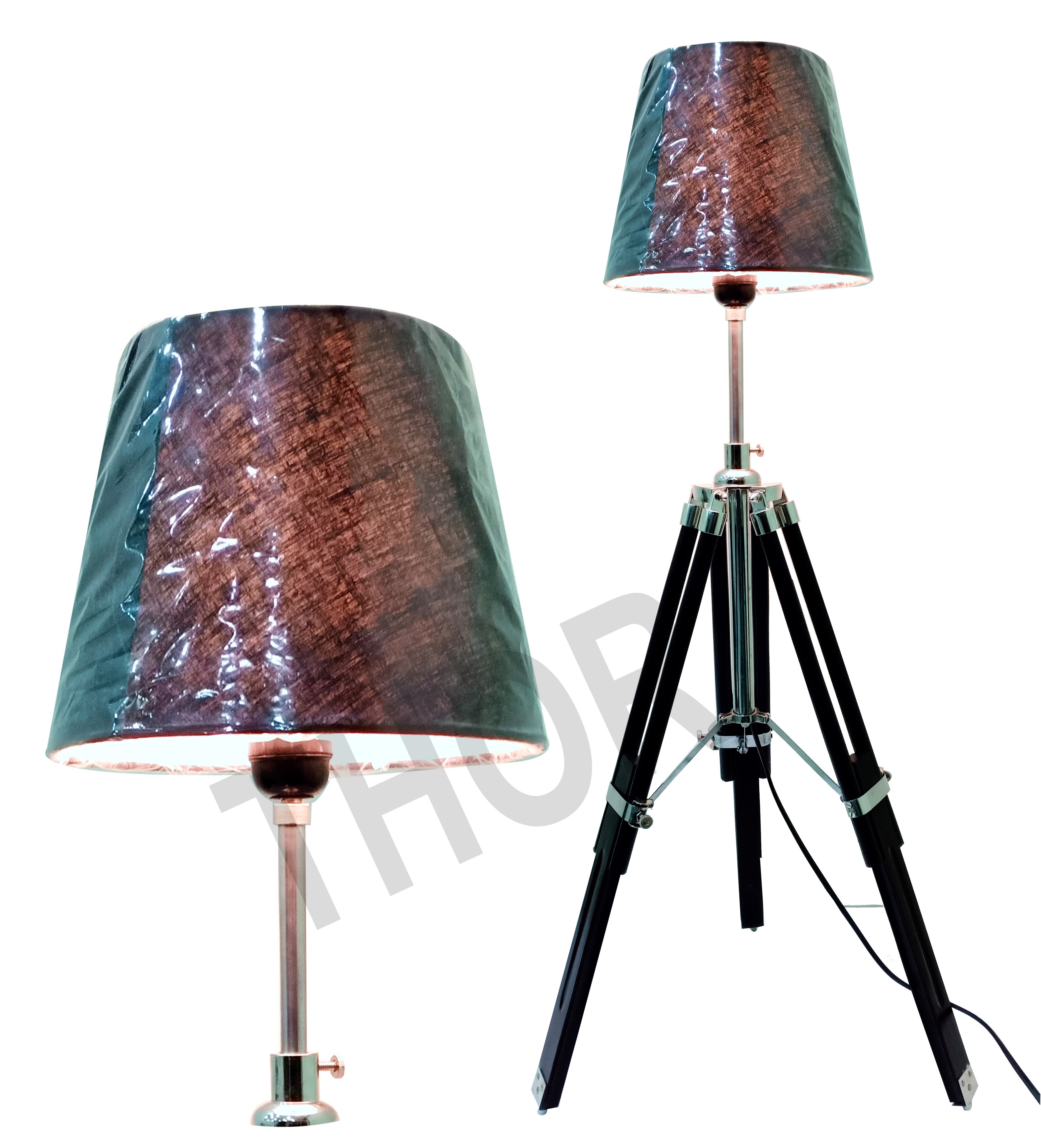 Nautical Wooden Tripod Table Lamp with Black Shade Lamp Beautiful Design Home Decor