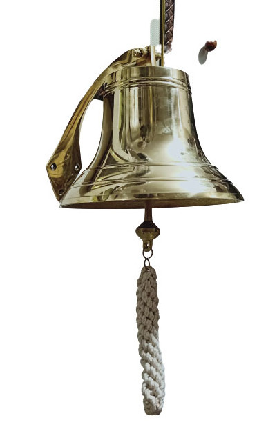 Brass Ship Bell Collectible Wall Mount Bracket Nautical Bras Hanging Ship Bell Home & Office Door Bell