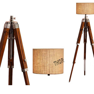 Nautical Tripod Floor  Wooden Stand With Shade Bedroom Decor Floor Lamps for Living Room Modern Standing Lamp with Shade