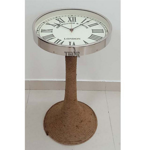 Coffee Table With Clock Side Table for Office and home Decoration Rope Design Stand Decor Clock