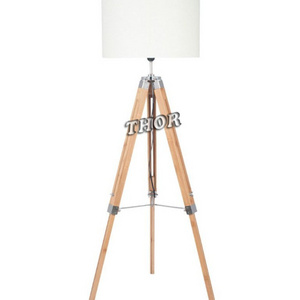 Vintage Classic Teak Wood Tripod Floor Lamp Nautical Floor Shade lamp Home Decor (Shade is Included)