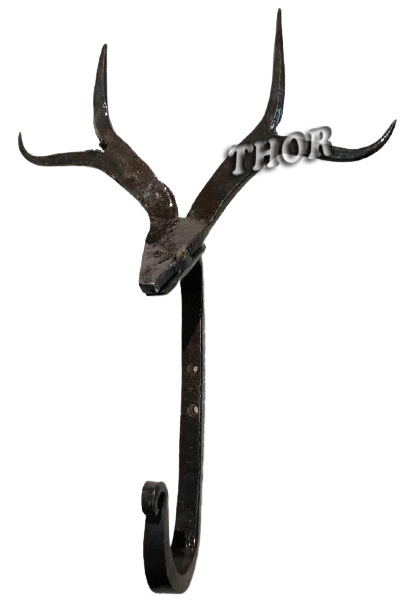 Designer Deer Hooks Wall Mounted Farmhouse Matte Black Polished Cast Iron Hat Hanger Hooks Bathroom Home Decor