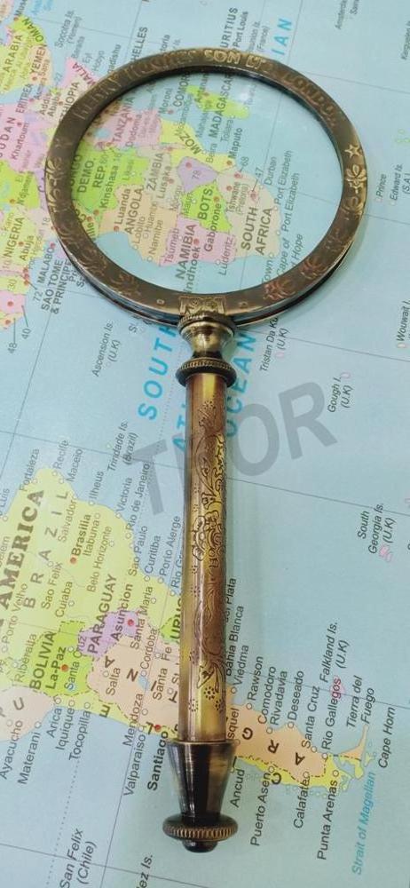 Collectible Brass Magnifier Glass Lens Magnifying Glass Office Decorative  Desk Top Magnifier