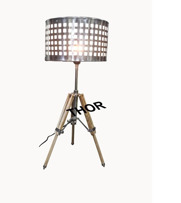 Nautical Wood Tripod Floor Lamp Stand Modern Shade Lamp Bedroom & Office Bedside Hotel Table Lamp