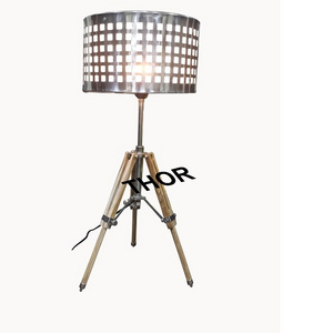 Nautical Wood Tripod Floor Lamp Stand Modern Shade Lamp Bedroom & Office Bedside Hotel Table Lamp