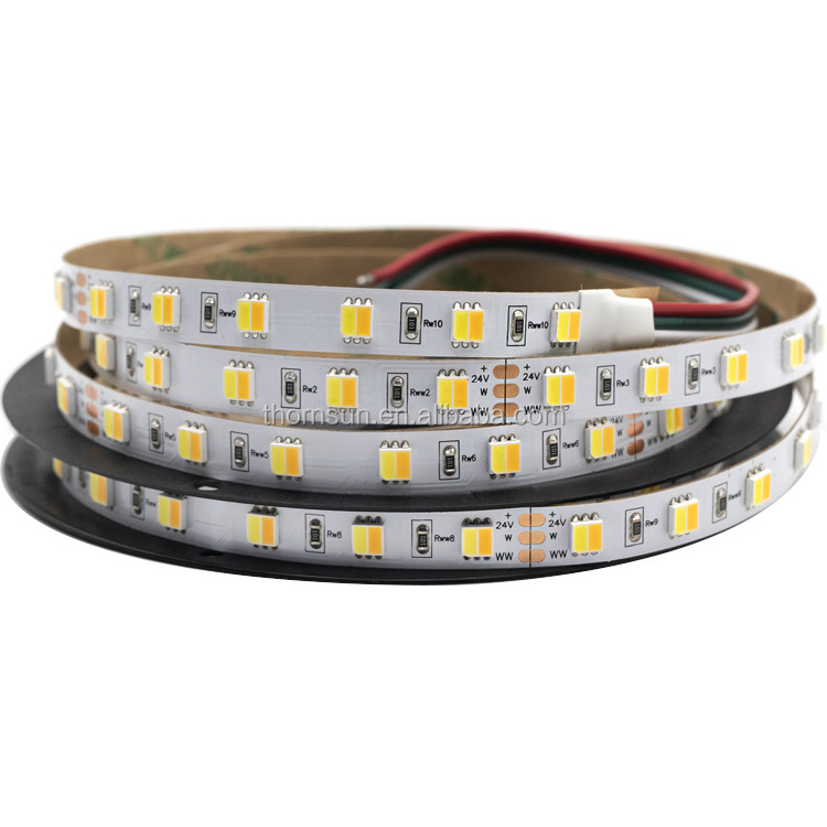 Dual color 24v ww cw led strip 2500k-6500k dimmable white led strip