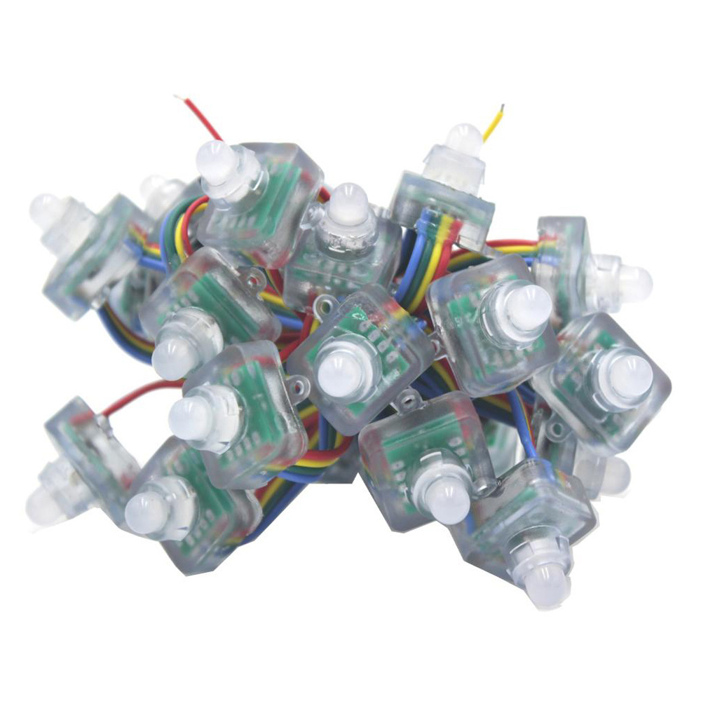 12mm WS2811 f8 rgb led pixel module,IP68 waterproof DC5V 12V full color RGB string christmas LED light Addressable Pixel Led