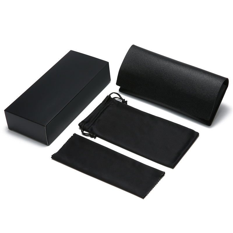 PU Leather Custom Logo Sunglasses Packaging Case Box Set With glasses pouches