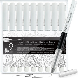 Ohuhu Liquid Fineliner Drawing Pens 9 Sizes Liquid Fineliner Pens Pigment Black Ink Micro Pens Assorted Point Sizes