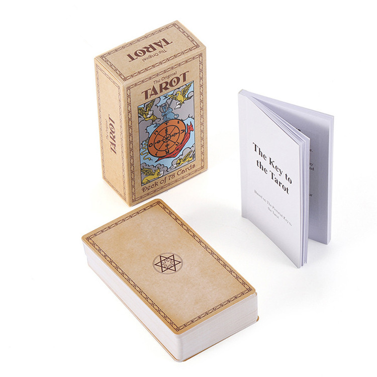 High quality customised printable paper tarot playing cards set trading printing games card deck tarot cards with guidebook