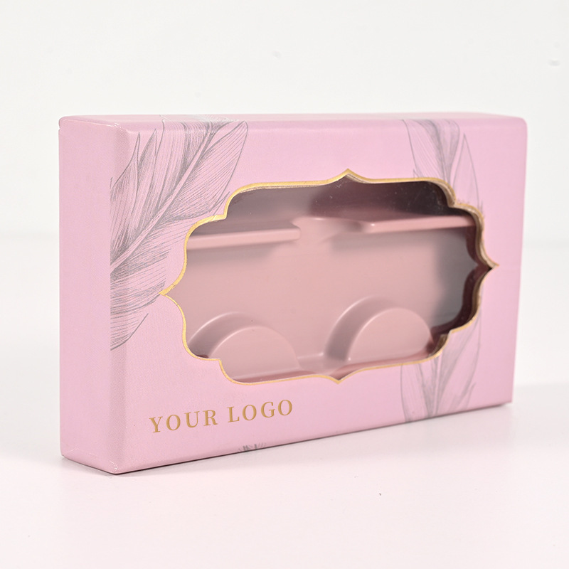 Luxury gold foil custom logo pink cosmetic packaging box skincare matches cardboard gift boxes packaging