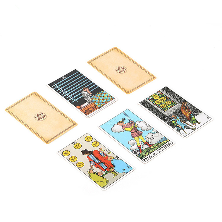 High quality customised printable paper tarot playing cards set trading printing games card deck tarot cards with guidebook